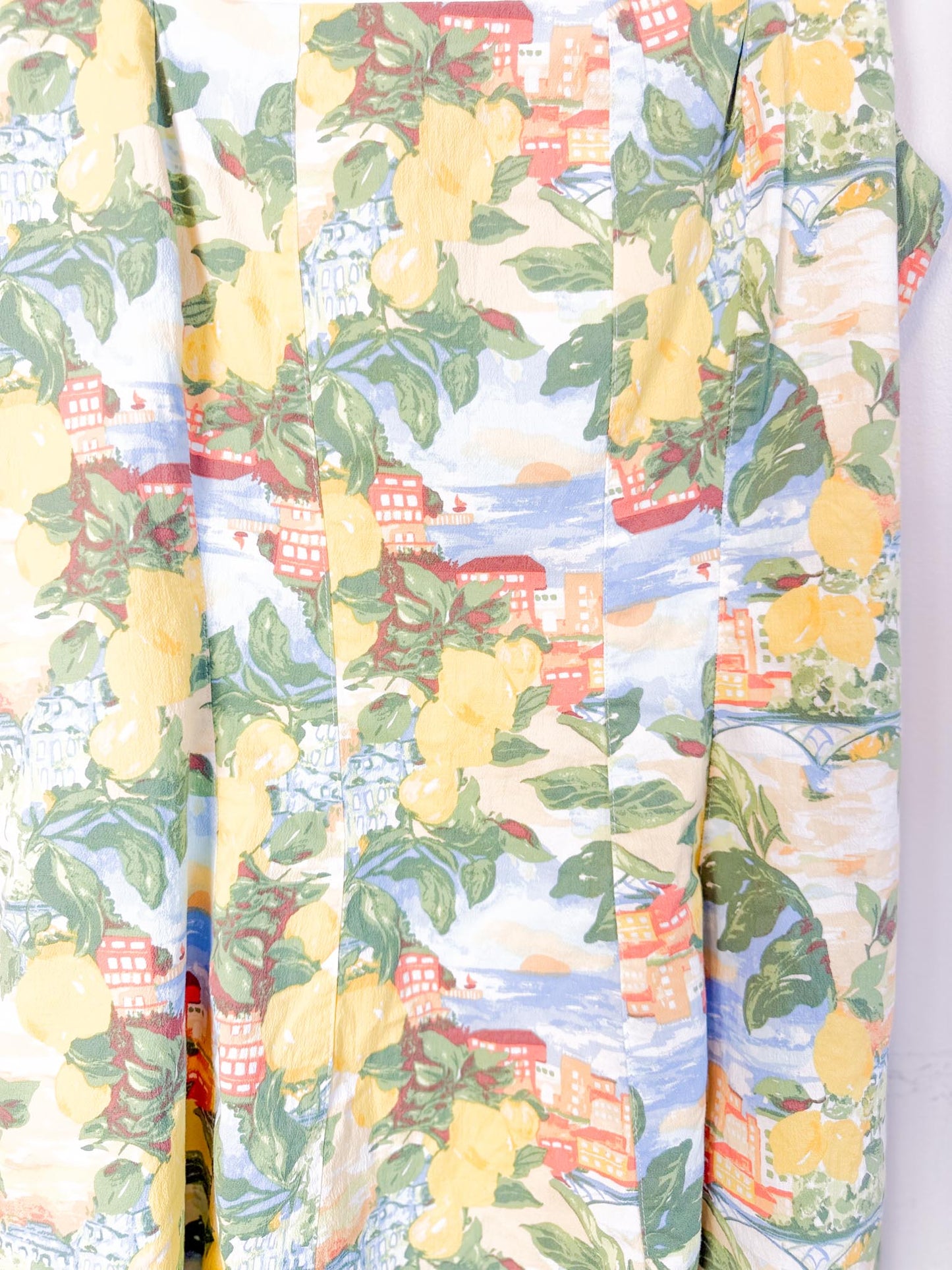 Abercrombie & Fitch Mini Dress in Lemon Italian Coastline Print (Size L)