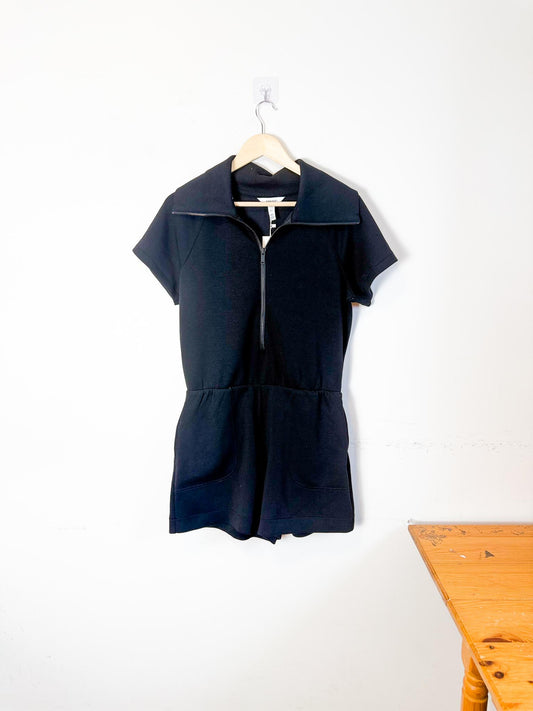 SPANX® "AirEssentials Half Zip Romper in Black" NWT (Size M)