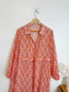WEILL Silk Long Sleeve Maxi Dress in Pink/Gold (Size L-2XL)