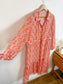 WEILL Silk Long Sleeve Maxi Dress in Pink/Gold (Size L-2XL)