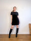 Vintage Velvet Mini Dress in Black (Size L)