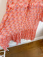 WEILL Silk Long Sleeve Maxi Dress in Pink/Gold (Size L-2XL)