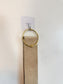 Club Monaco Neutral Leather Belt with Gold Buckle (Size M/L)