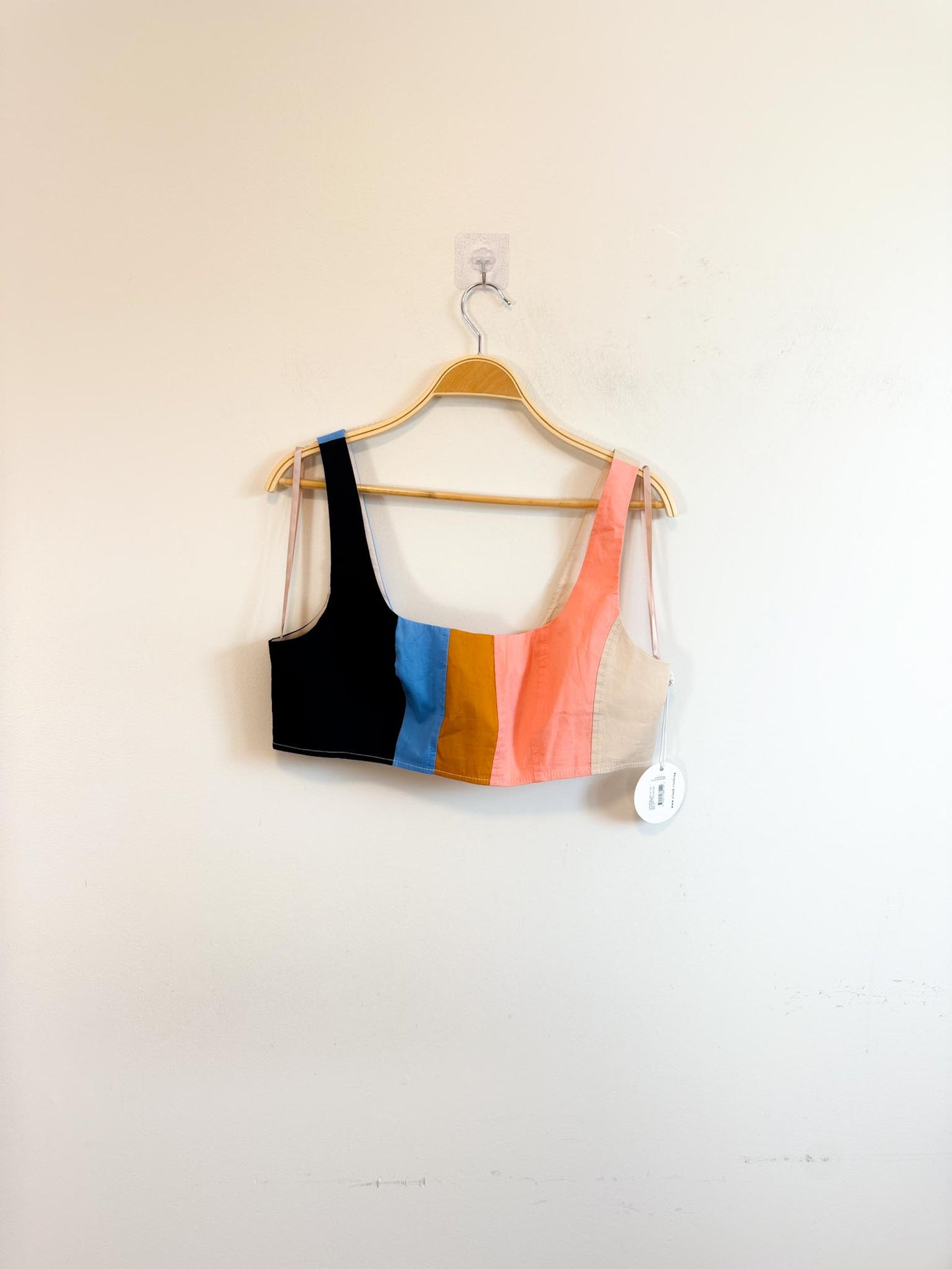 STAUD Designer "Cropped Wells Striped Tank Top" NWT (Size L)