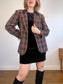 Vintage Plaid Blazer in Black/Red (Size L)