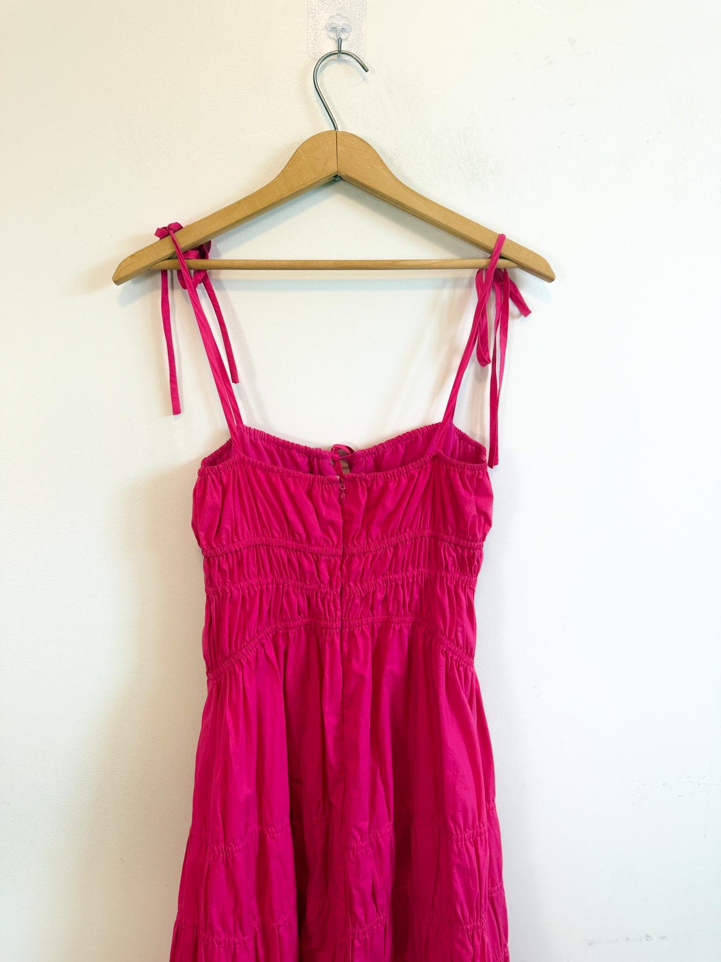 NICHOLAS THE LABEL "Halia Shirred Ramie Dress in Pink" (Size S/M)