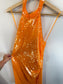 Caroline Constas Sequin Halter Dress in Orange NWT (Size M)