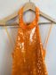 Caroline Constas Sequin Halter Dress in Orange NWT (Size M)
