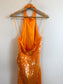 Caroline Constas Sequin Halter Dress in Orange NWT (Size M)