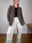 Vintage 90s Louis Feraud Wool Pant Suit in Brown (Size 6)