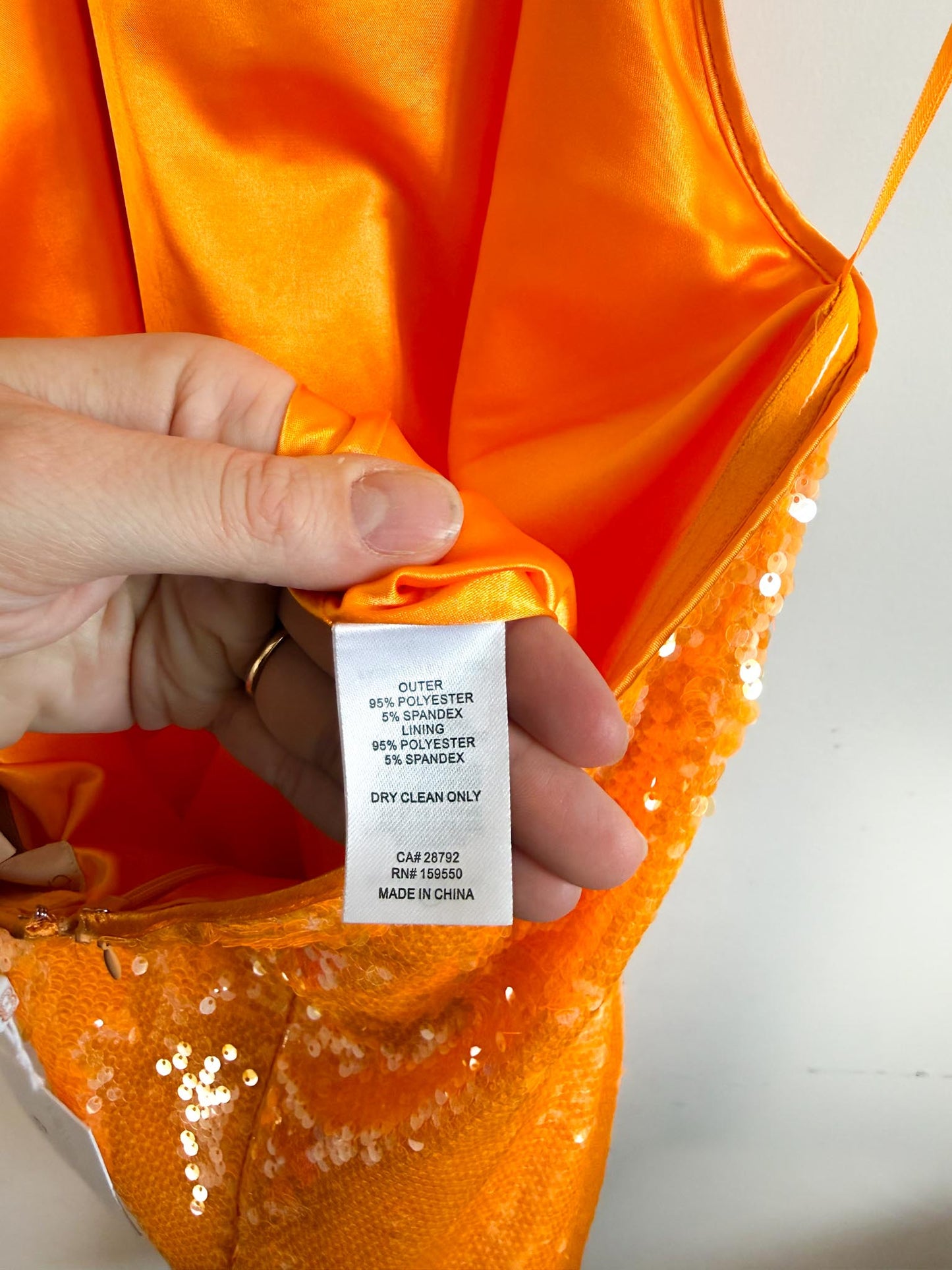 Caroline Constas Sequin Halter Dress in Orange NWT (Size M)