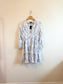 MAJE "Patterned Pleated Dress in Blue/White" NWT (Size M/L)