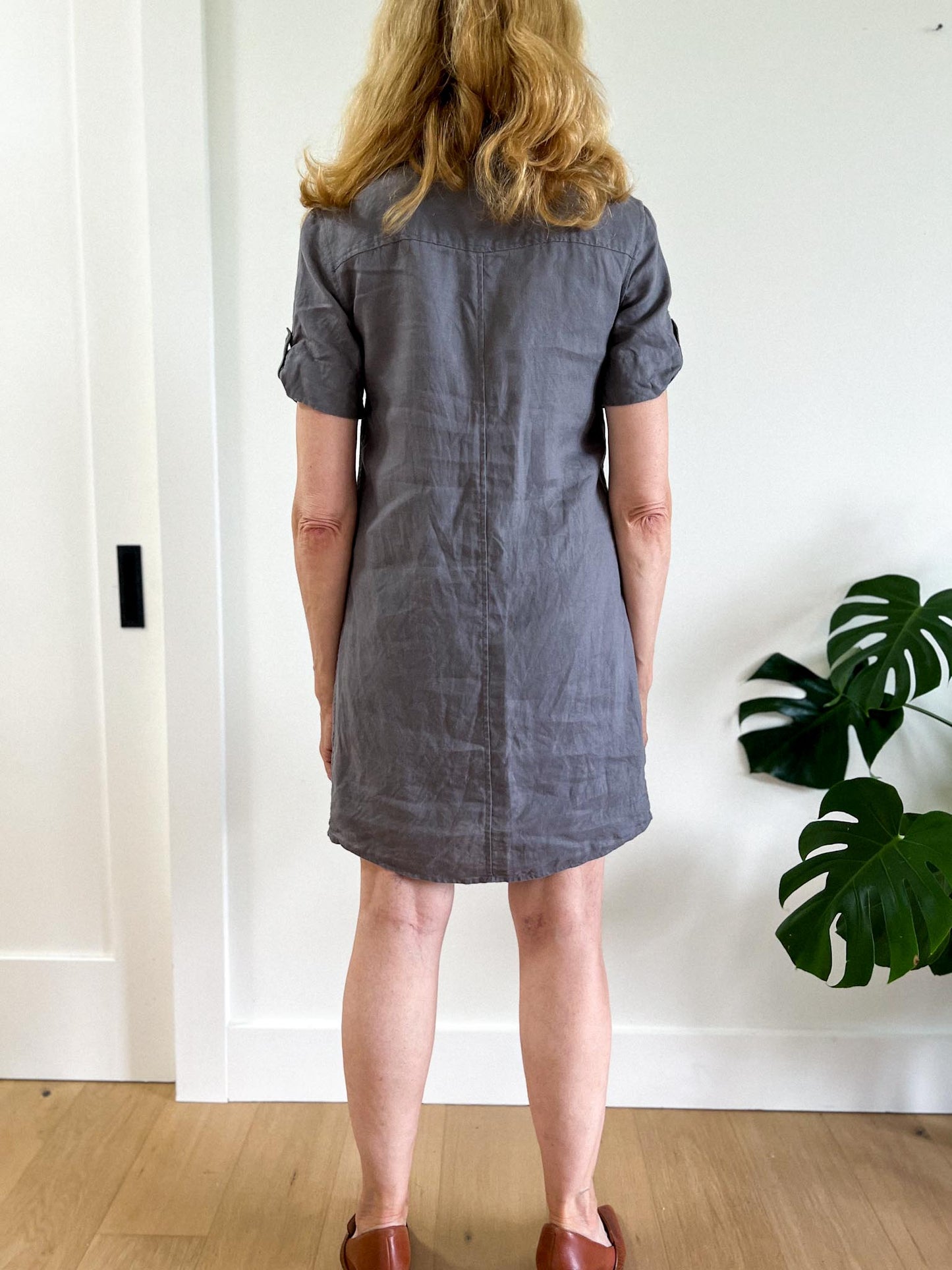 The White Company London Linen Shirt Dress in Grey (Size S)