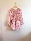 LoveShackFancy "Popover Silk Mini Dress in Pink Floral" (Size XS/S)