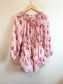 LoveShackFancy "Popover Silk Mini Dress in Pink Floral" (Size XS/S)