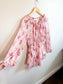 LoveShackFancy "Popover Silk Mini Dress in Pink Floral" (Size XS/S)