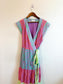 Tanya Taylor "Jazzie Multi-Colour Pastel Wrap Dress" (Size L/XL)