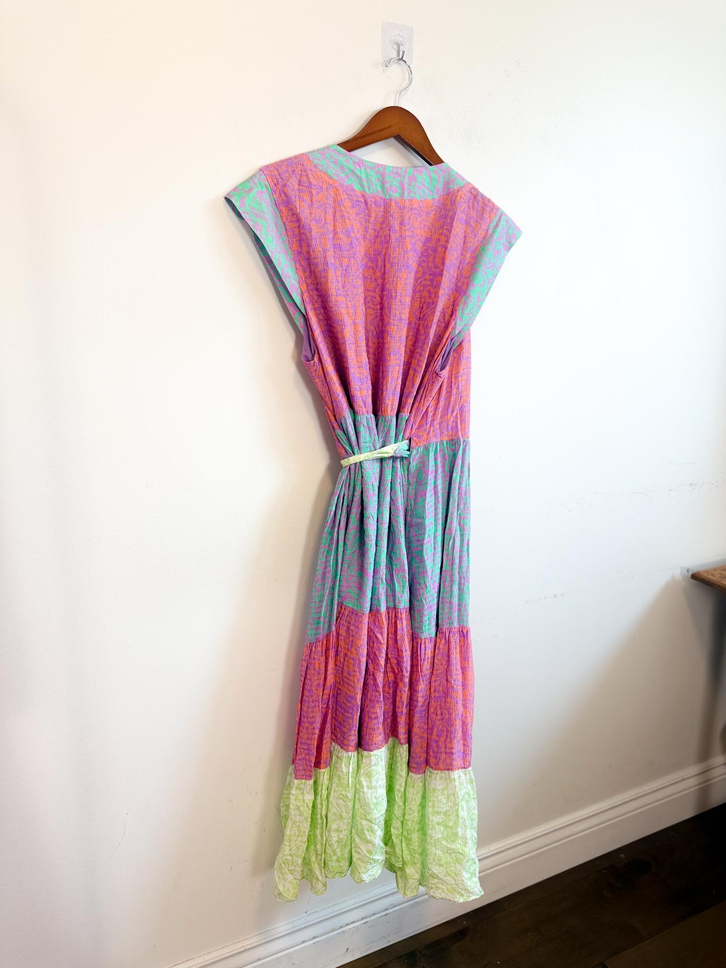 Tanya Taylor "Jazzie Multi-Colour Pastel Wrap Dress" (Size L/XL)