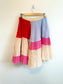 MARNI Designer Silk Distressed Colourblock Skirt (Size M)