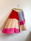 MARNI Designer Silk Distressed Colourblock Skirt (Size M)