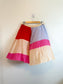 MARNI Designer Silk Distressed Colourblock Skirt (Size M)