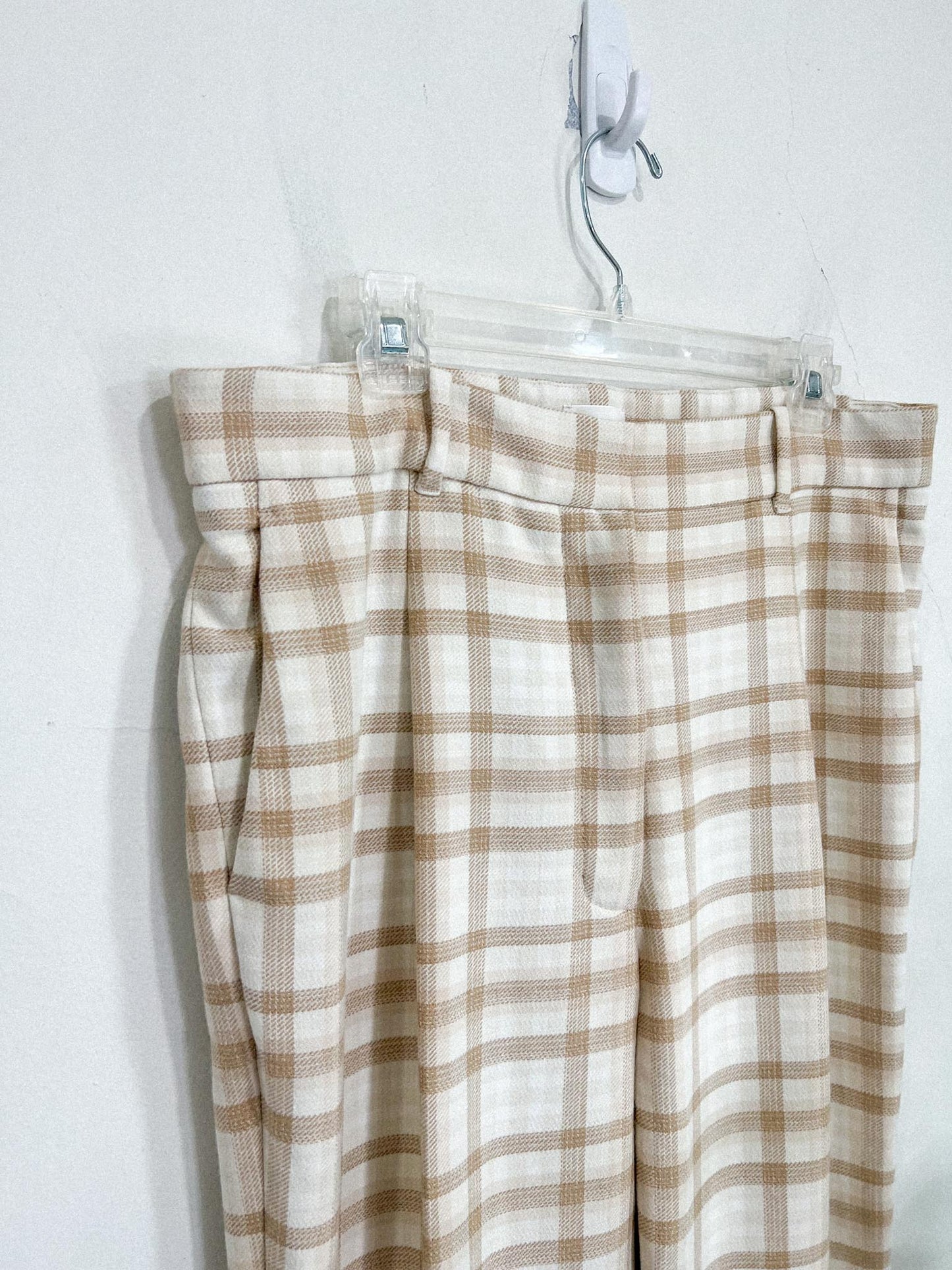 Wilfred Effortless Pant in Neutral Plaid (Size 14)