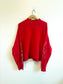 Reebok by Pyer Moss Long Sleeve Mock Neck Top in Red (Size L)