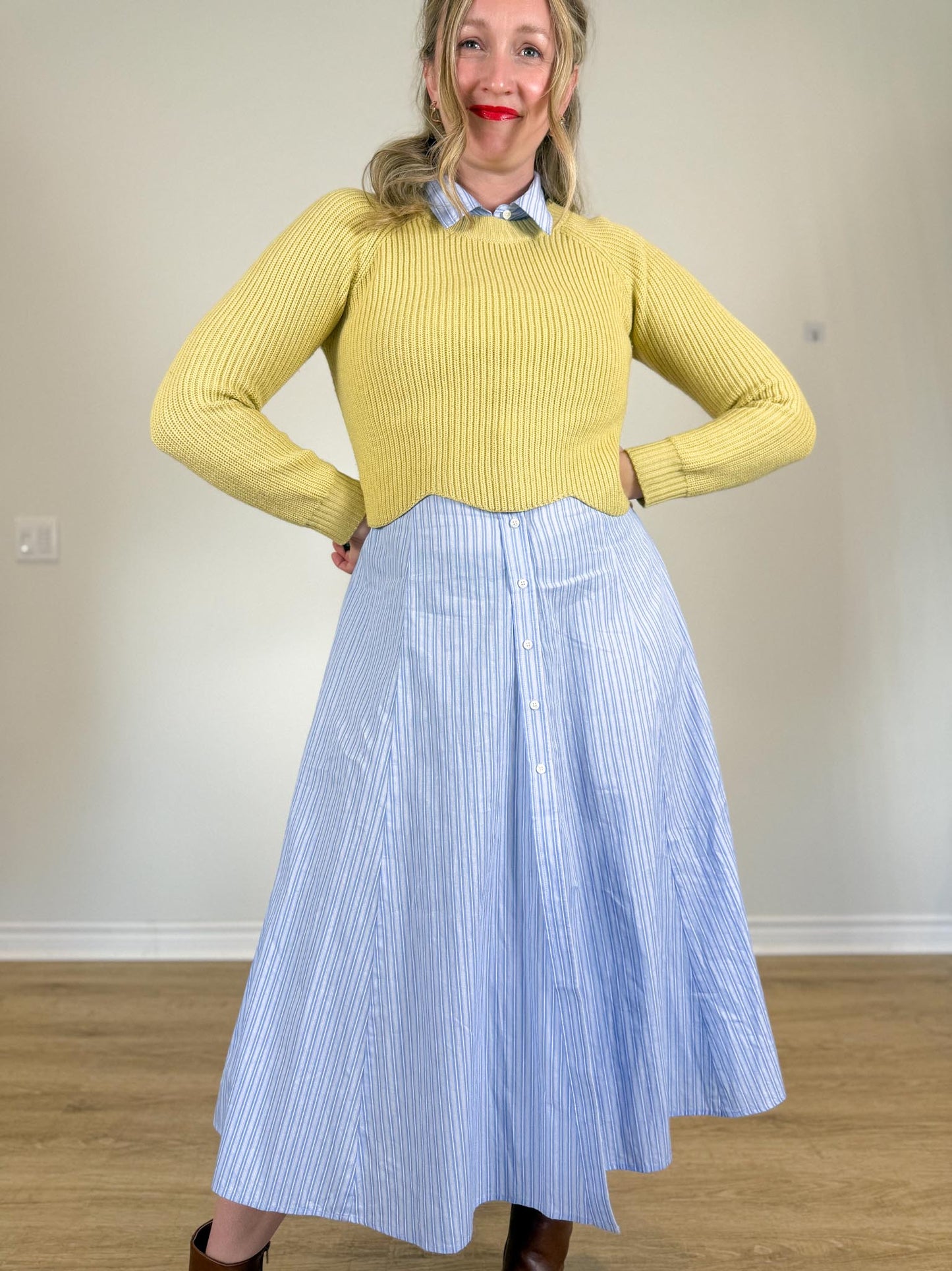 Wilfred "Sardou Merino Wool Sweater in Yellow" (Size M)