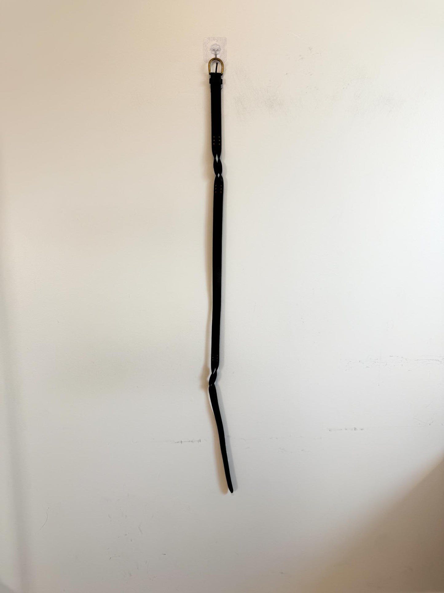 FRYE Thin Leather Belt in Black (Size XL)