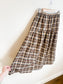 A Bronze Age Sustainable "Field Skirt in Brown/Blue Plaid" (Size M)