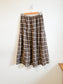 A Bronze Age Sustainable "Field Skirt in Brown/Blue Plaid" (Size M)