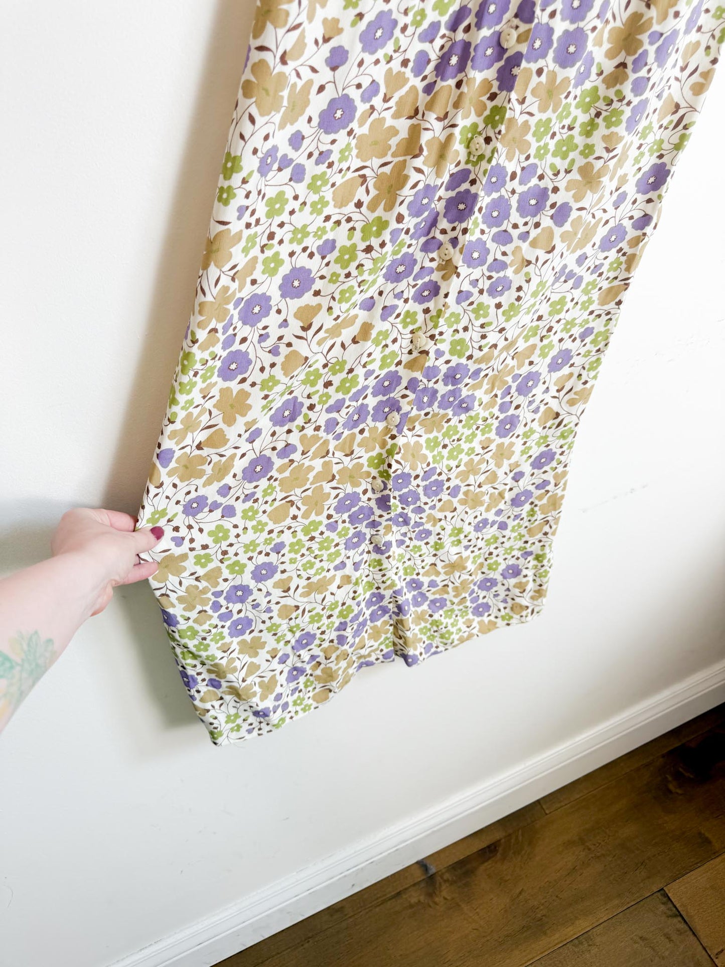 Vintage Jacob Floral Midi Skirt (Size S)
