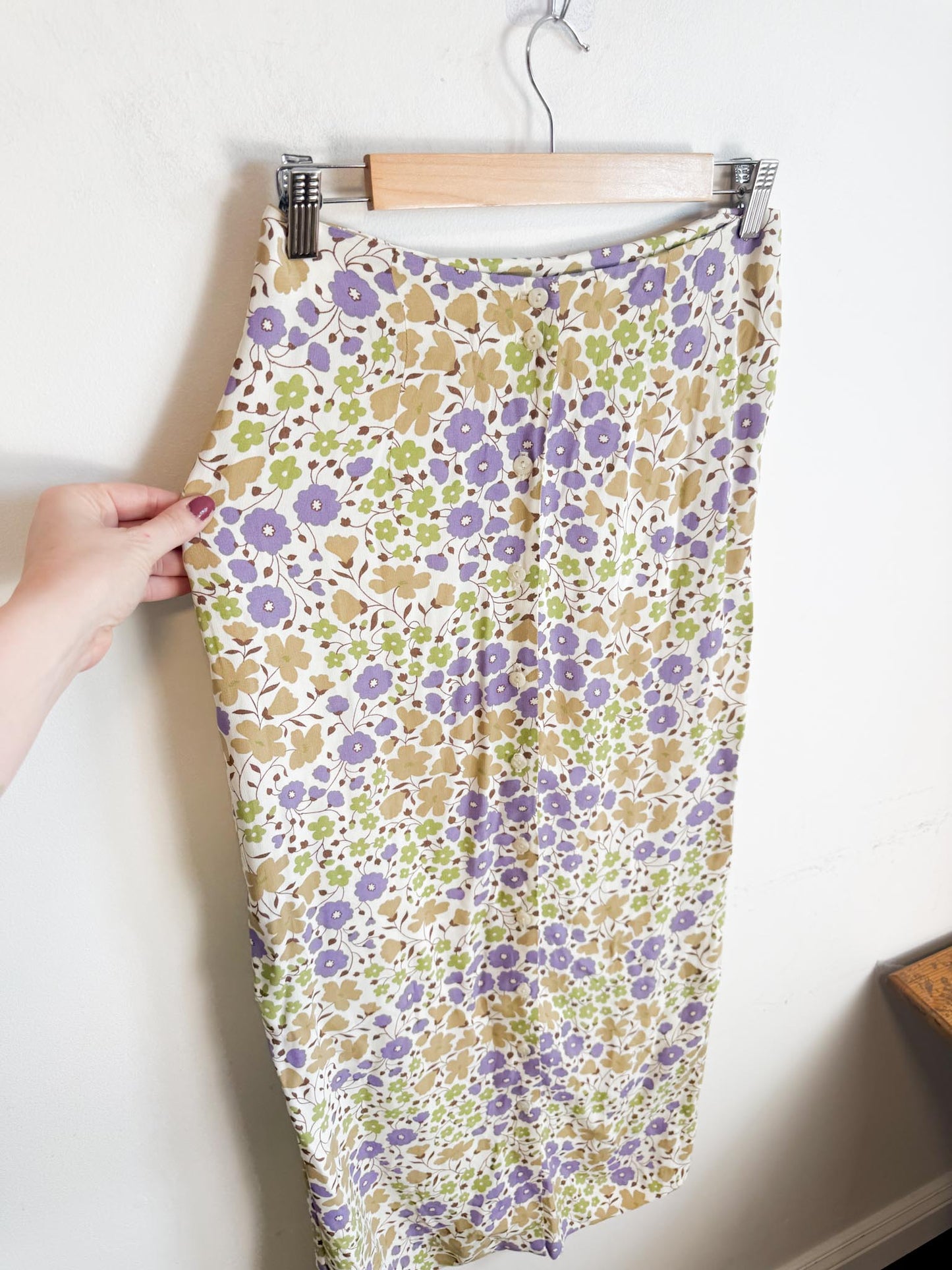 Vintage Jacob Floral Midi Skirt (Size S)