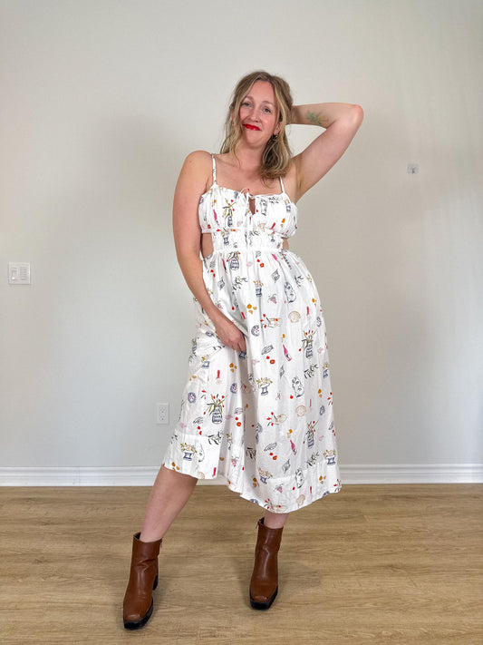 Madewell x Lisa Says Gah "Cutout Midi Dress" NWT (Size L)