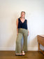 Free People V-Neck Cropped Tank in Black (Size M)