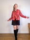 Vintage Blouse with Neck Tie in Red (Size M/L)