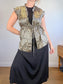 Vintage Leopard Print Blouse with Front Tie (Size L)