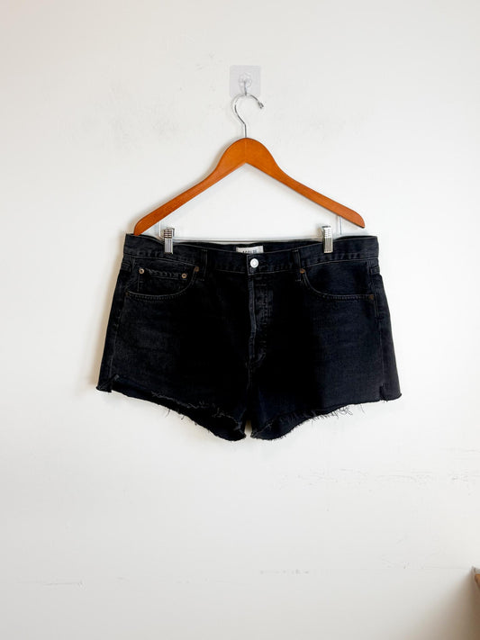 AGOLDE "Parker Black Denim Shorts" (Size 32)