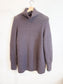 Babaton Alpaca Chunky Knit Turtleneck Sweater in Dark Brown (Size S/M)