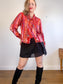 Vintage Blouse with Neck Tie in Red (Size M/L)