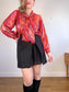 Vintage Blouse with Neck Tie in Red (Size M/L)