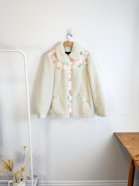 COACH Designer "Blocked Floral Sherpa Jacket" (Size S/M)