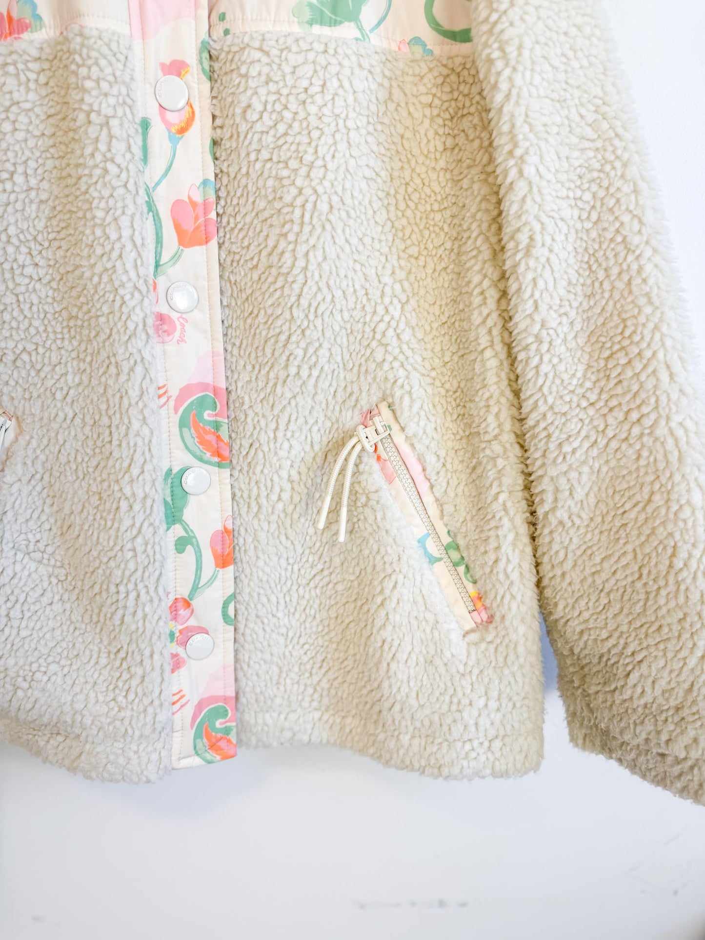 COACH Designer "Blocked Floral Sherpa Jacket" (Size S/M)