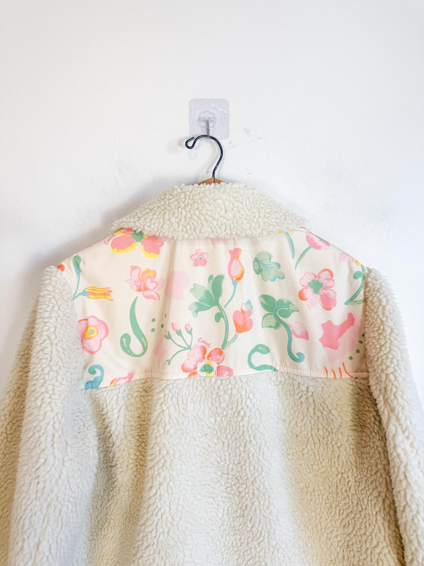 COACH Designer "Blocked Floral Sherpa Jacket" (Size S/M)