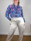 SUNCOO Paris "Linda Floral Printed Blouse in Blue" (Size S/M)