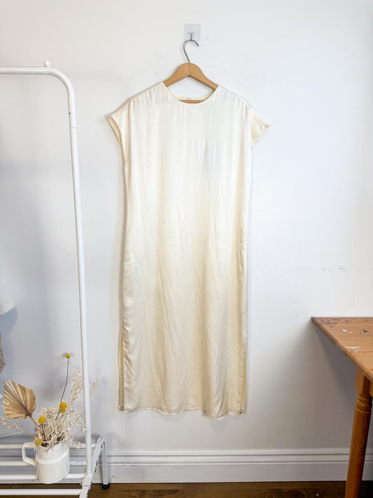 ALLSAINTS "Etta Silk Blend Dress in Off-White" NWT (Size M)