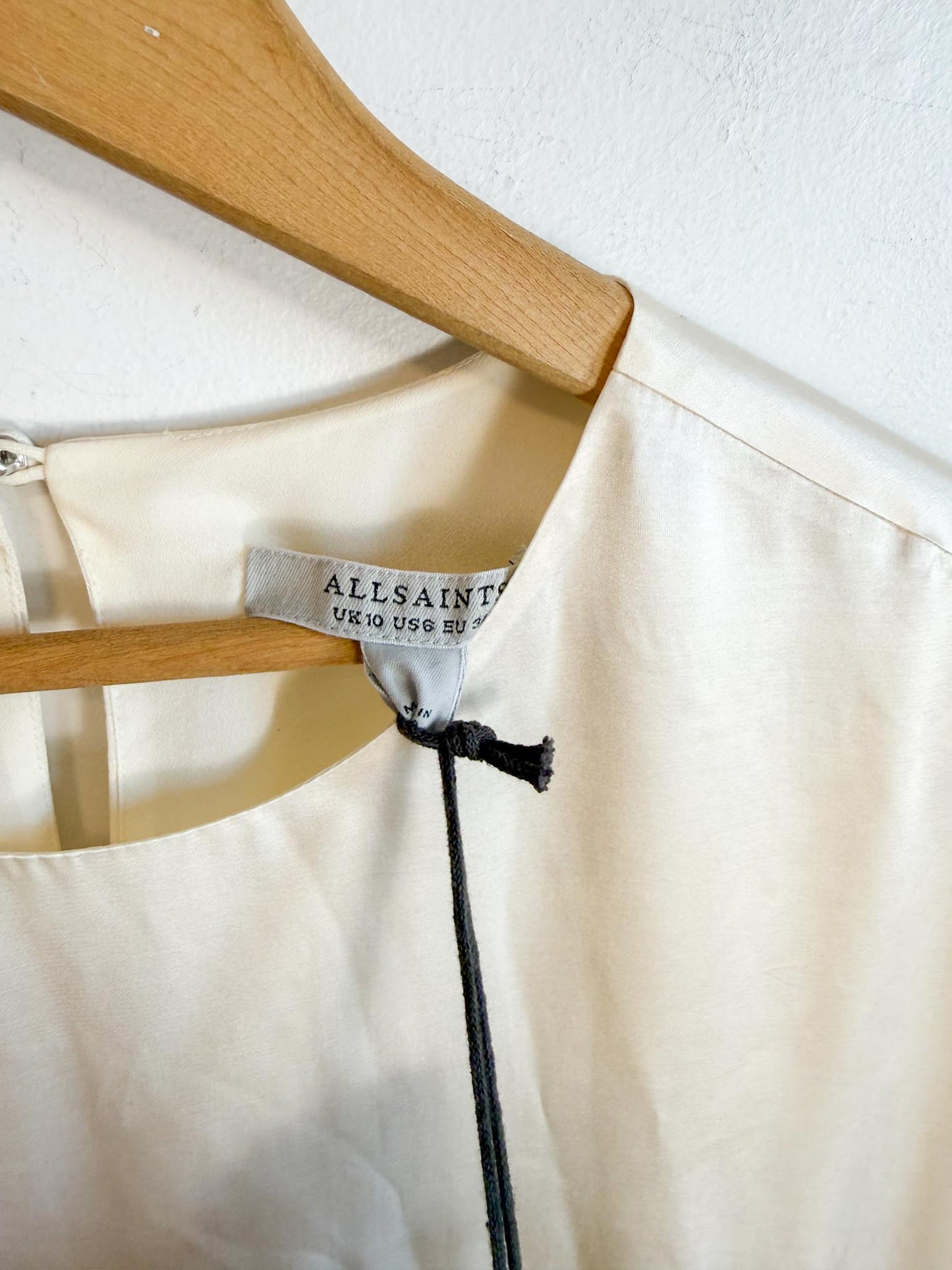 ALLSAINTS "Etta Silk Blend Dress in Off-White" NWT (Size M)