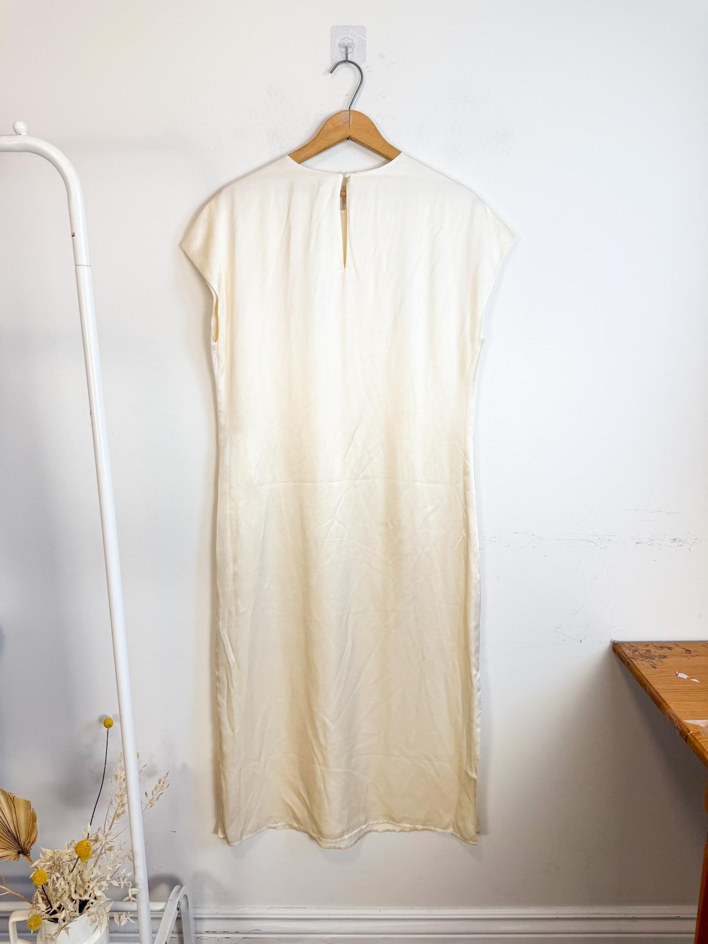 ALLSAINTS "Etta Silk Blend Dress in Off-White" NWT (Size M)