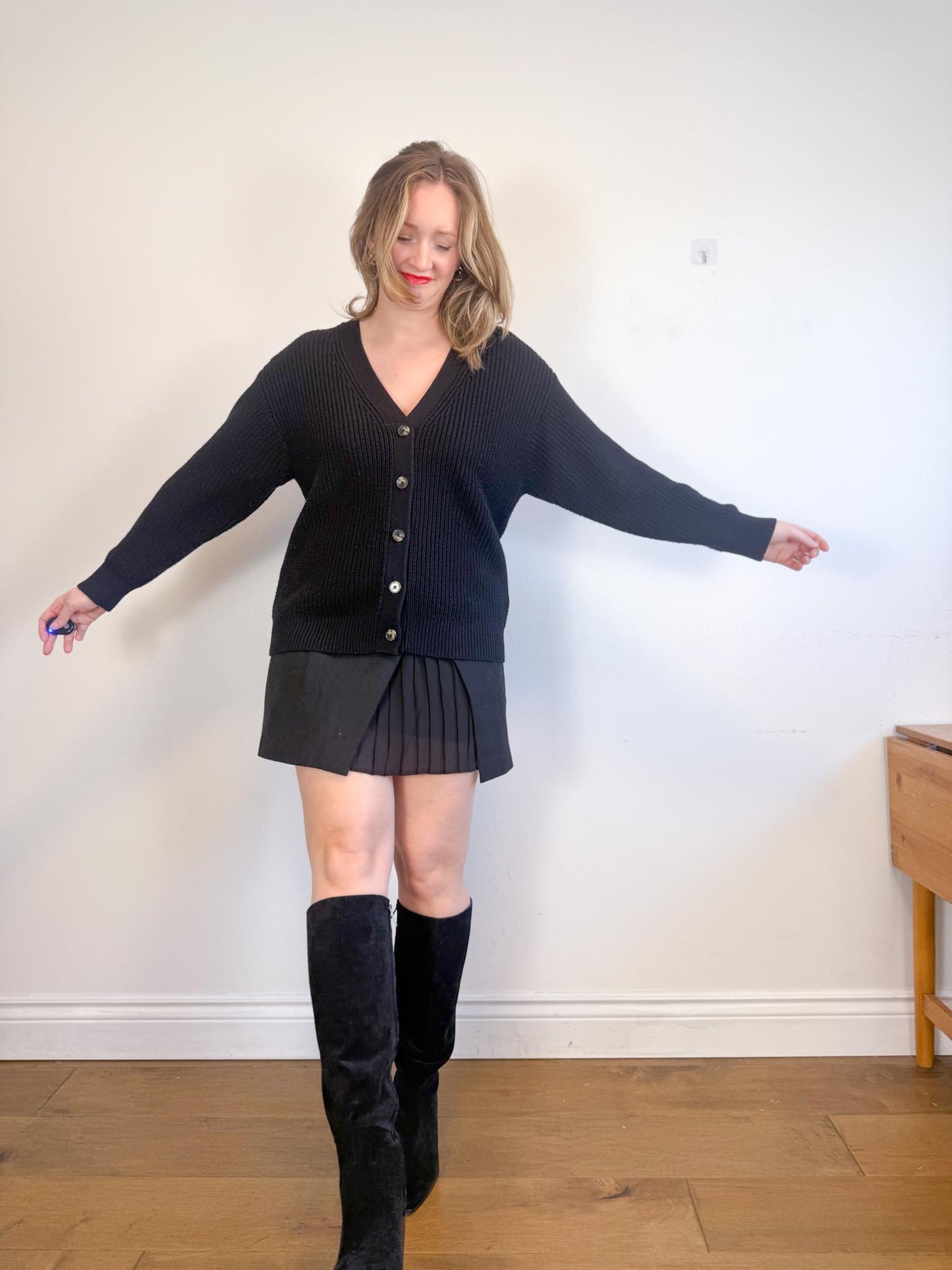 Wilfred "Storybook Merino Wool Cardigan in Black" (Size S/M)