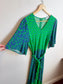 GUSTO Mixed Print Dress in Green/Blue (Size S/M)